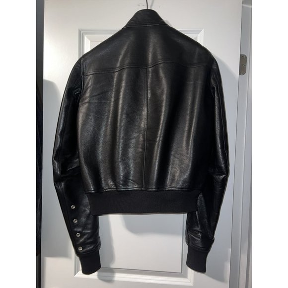 Rick Owens Calf Leather Cropped Bomber Jacket - Picture 7 of 9
